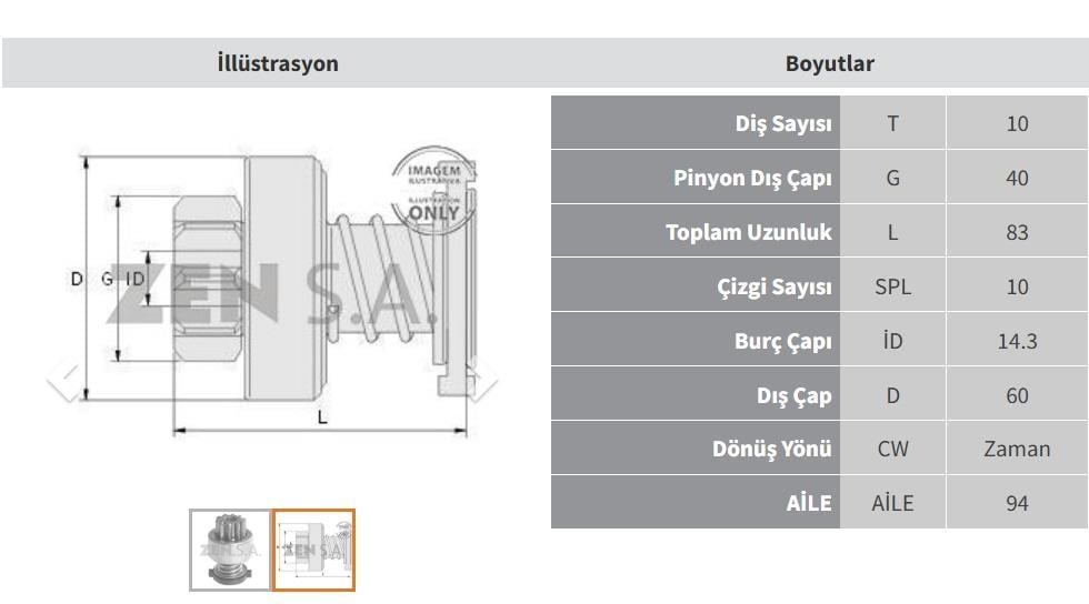 ZEN1159-Marş Dişlisi