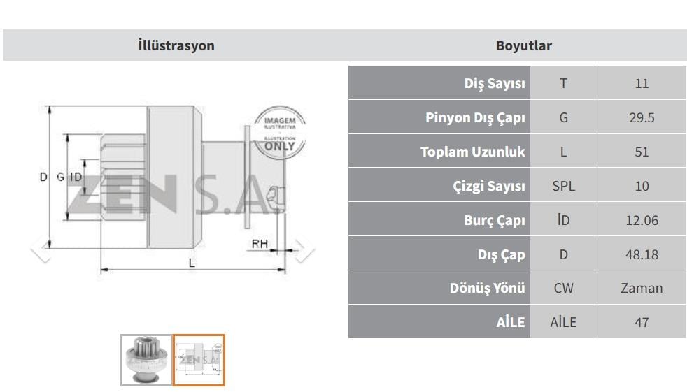 ZEN1169-Marş Dişlisi