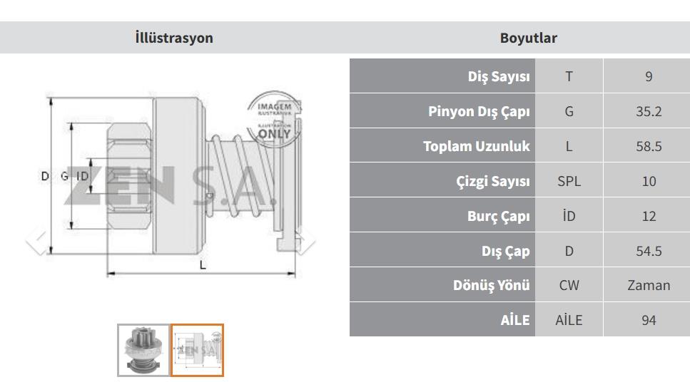 ZEN1173-Marş Dişlisi
