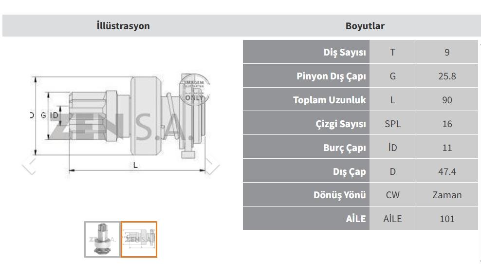 ZEN1177-Marş Dişlisi