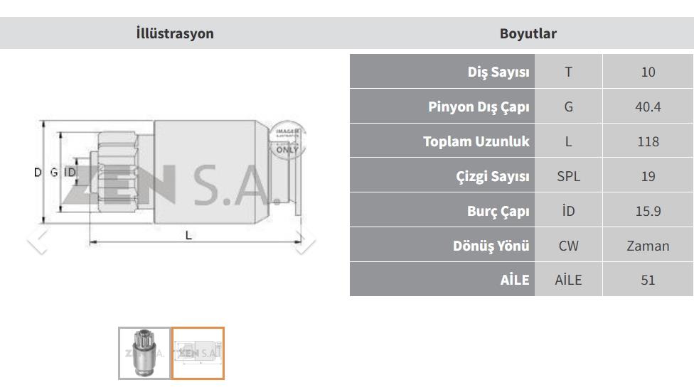 ZEN1190-Marş Dişlisi