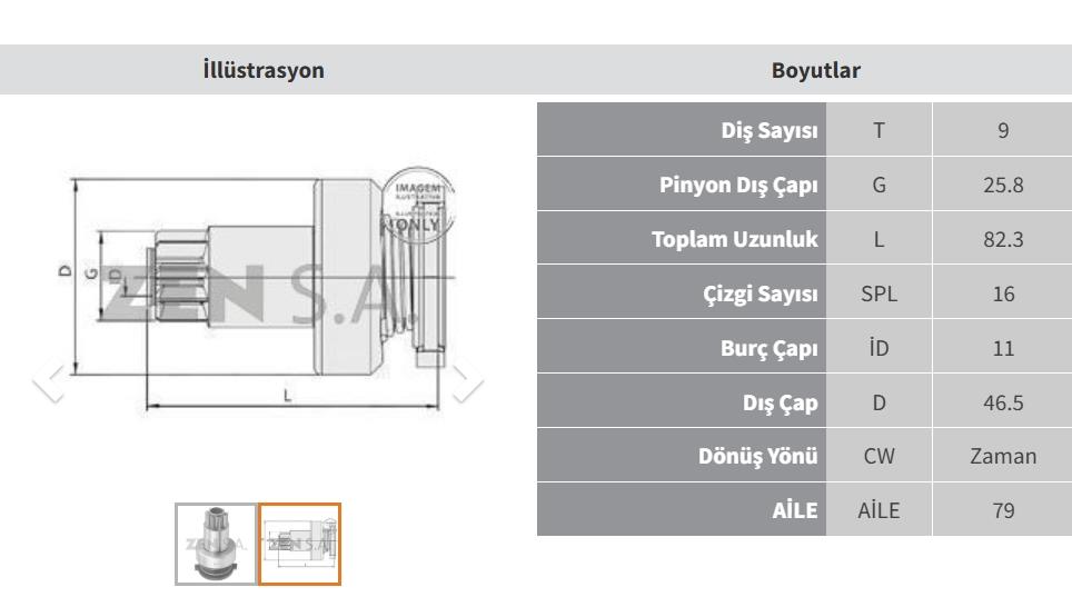 ZEN1223-Marş Dişlisi