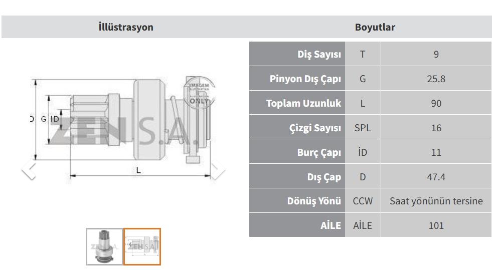 ZEN1468-Marş Dişlisi