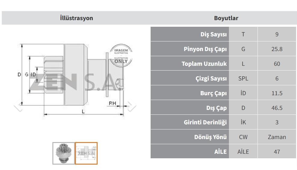 ZEN1484-Marş Dişlisi