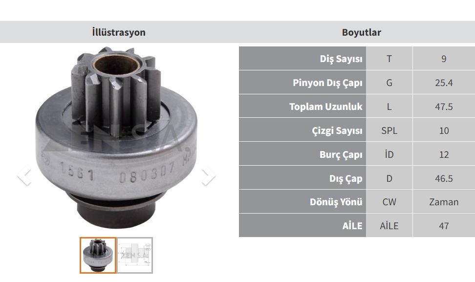 ZEN1561-Marş Dişlisi