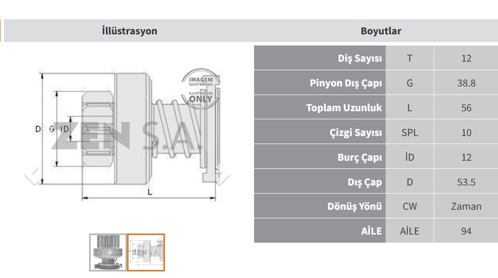 ZEN1642-Marş Dişlisi