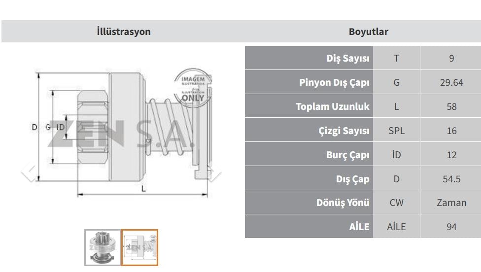 ZEN1643-Marş Dişlisi