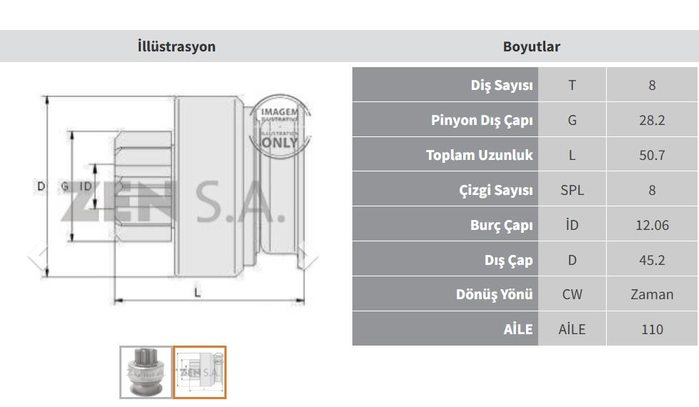 ZEN1695-Marş Dişlisi