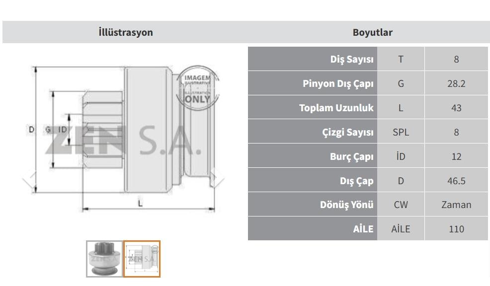 ZEN1706-Marş Dişlisi