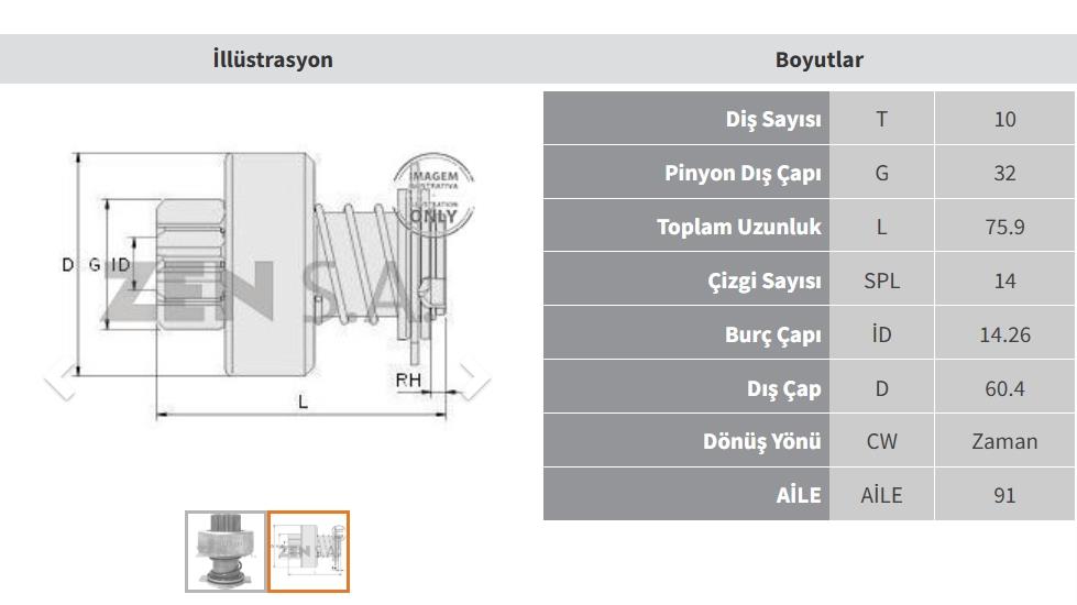 ZEN1709-Marş Dişlisi