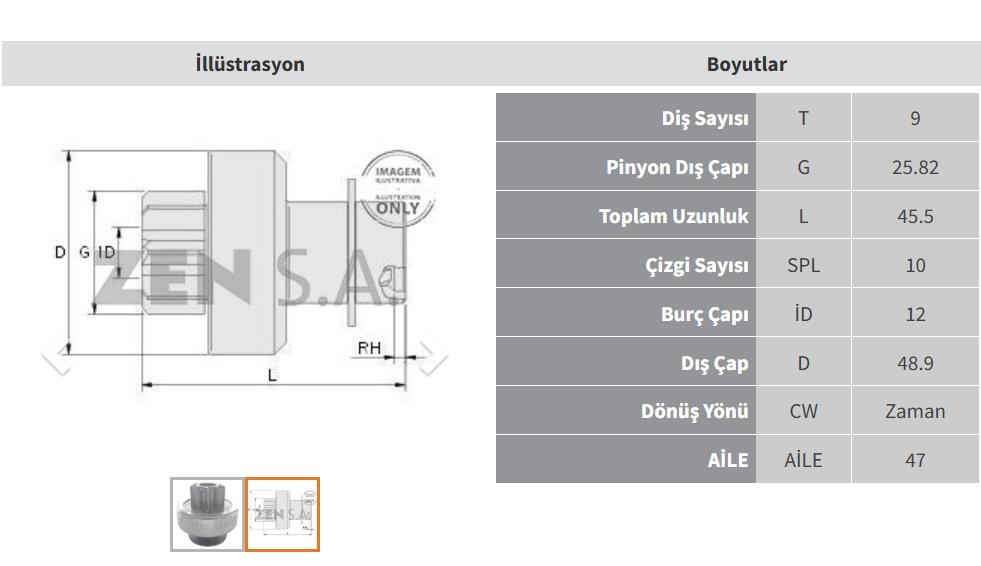 ZEN1752-Marş Dişlisi
