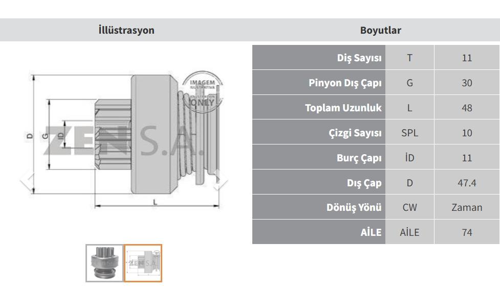 ZEN1757-Marş Dişlisi