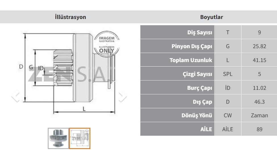 ZEN1763-Marş Dişlisi