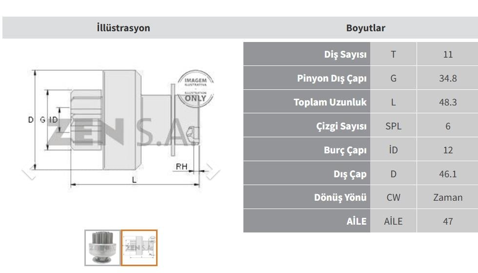 ZEN1794-Marş Dişlisi