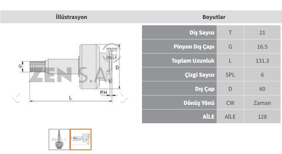ZEN1805-Marş Dişlisi
