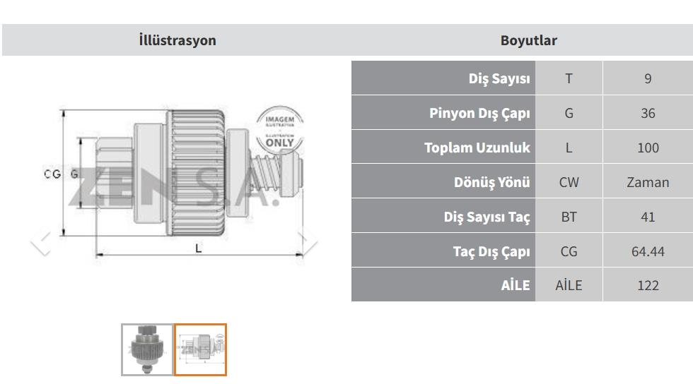 ZEN1858-Marş Dişlisi