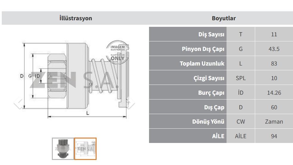 ZEN1878-Marş Dişlisi