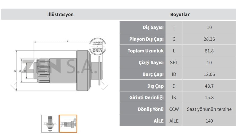 ZEN1890-Marş Dişlisi