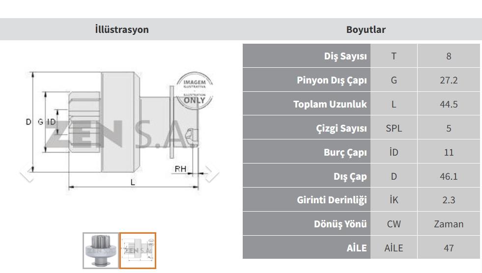ZEN1925-Marş Dişlisi