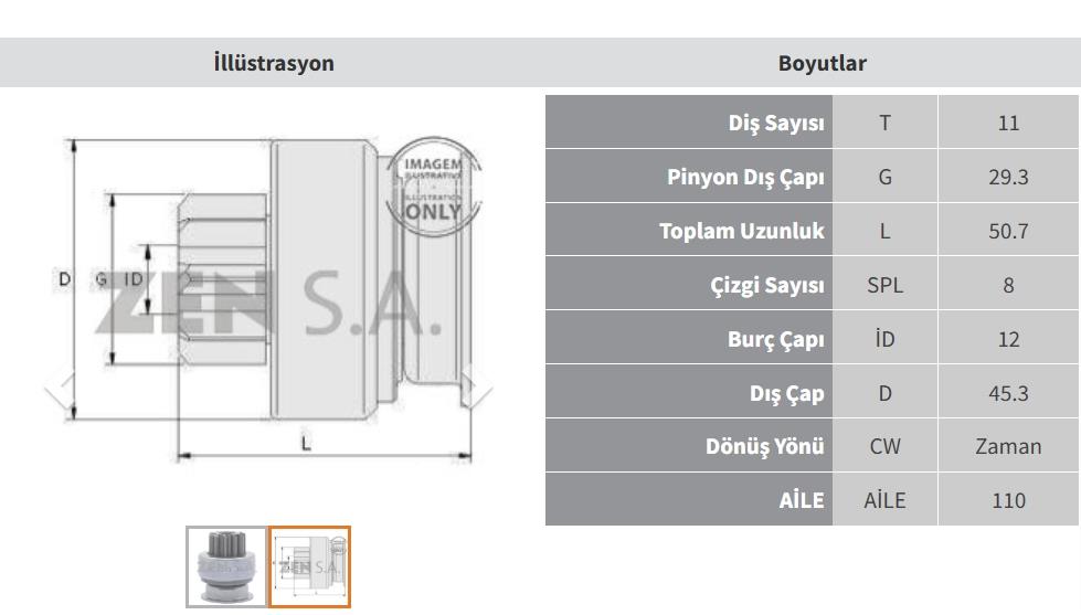 ZEN1933-Marş Dişlisi