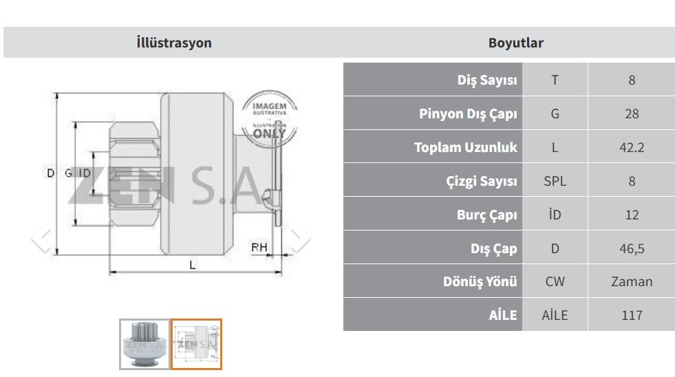 ZEN1950-Marş Dişlisi