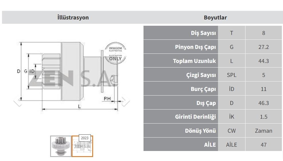 ZEN2023-Marş Dişlisi