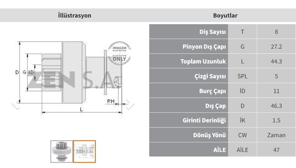 ZEN2023-Marş Dişlisi