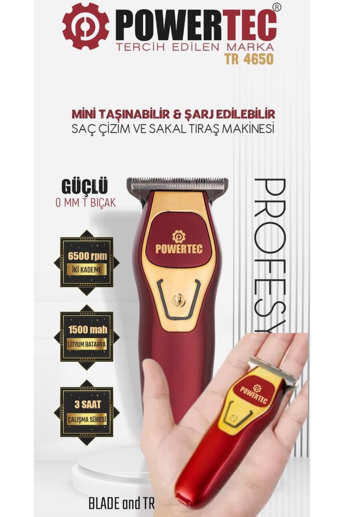 TR-4650 Mini Profesyonel Tıraş Makinesi (Türkiye'nin en küçük profesyonel makinesi)Type-C Hızlı Şarj