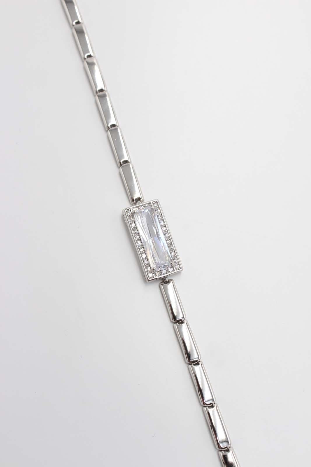 Baget Taşlı Silver Bileklik