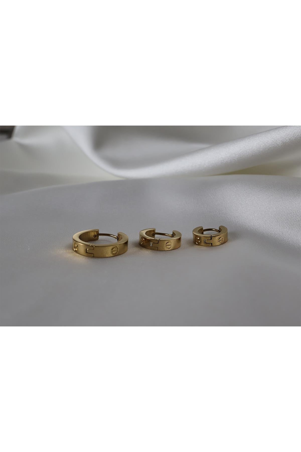 Çelik Cartier 3Lü Küpe