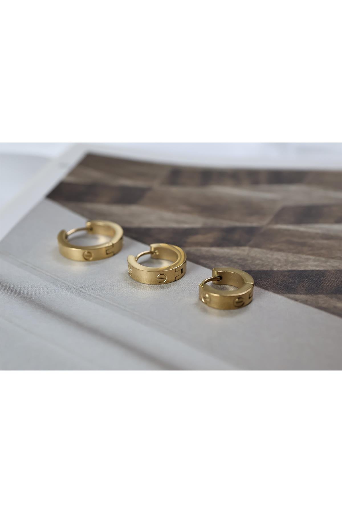 Çelik Cartier 3Lü Küpe