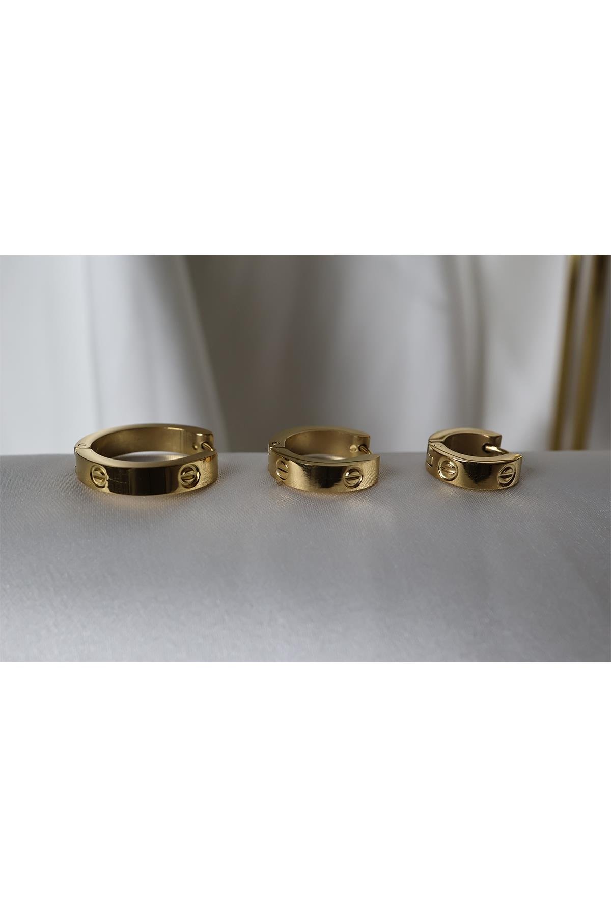 Çelik Cartier 3Lü Küpe