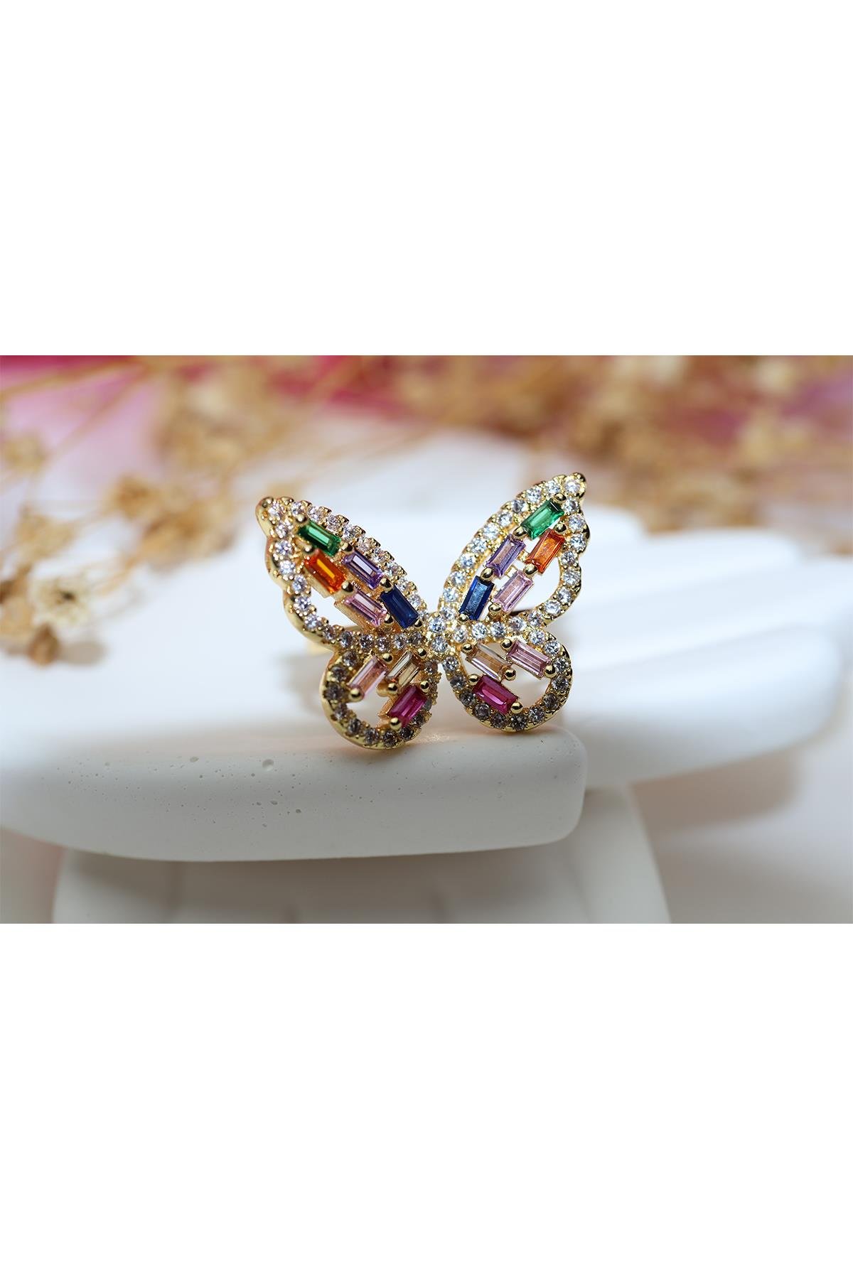 Kelebek Model Gold Yüzük