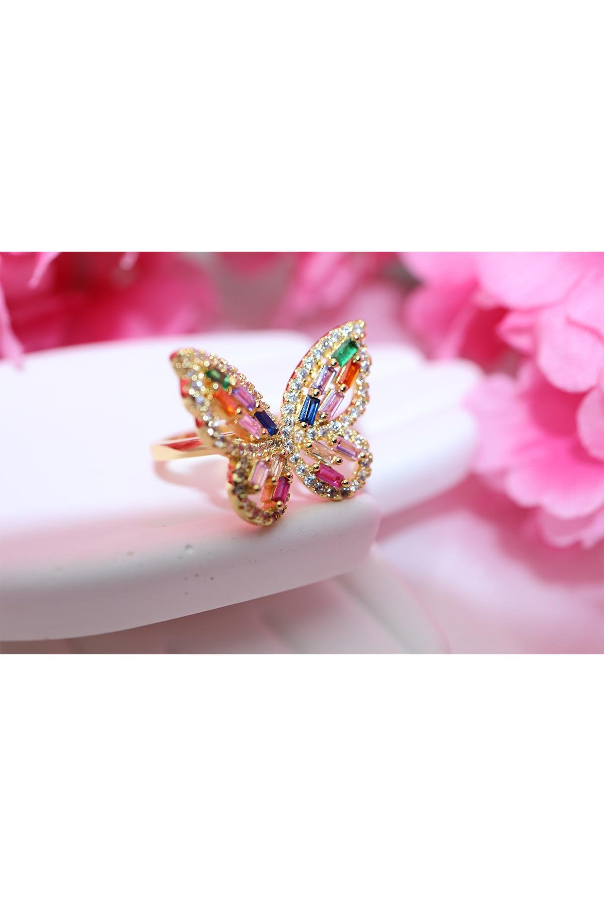 Kelebek Model Gold Yüzük