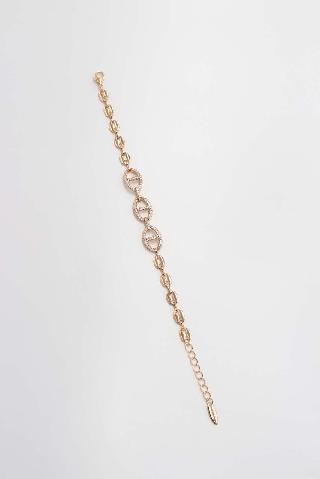 Taşlı Gold Bileklik