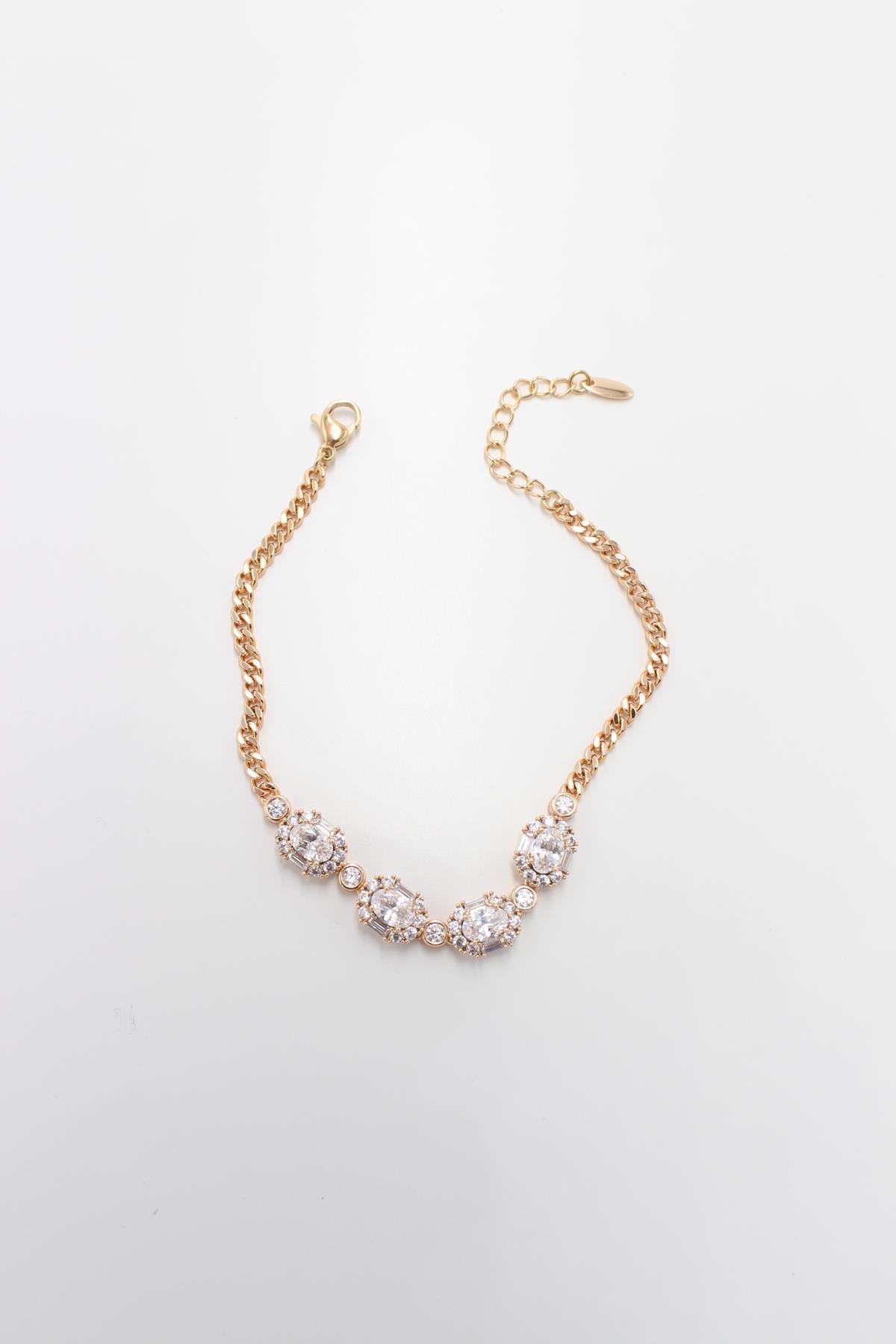 Taşlı Gold Bileklik