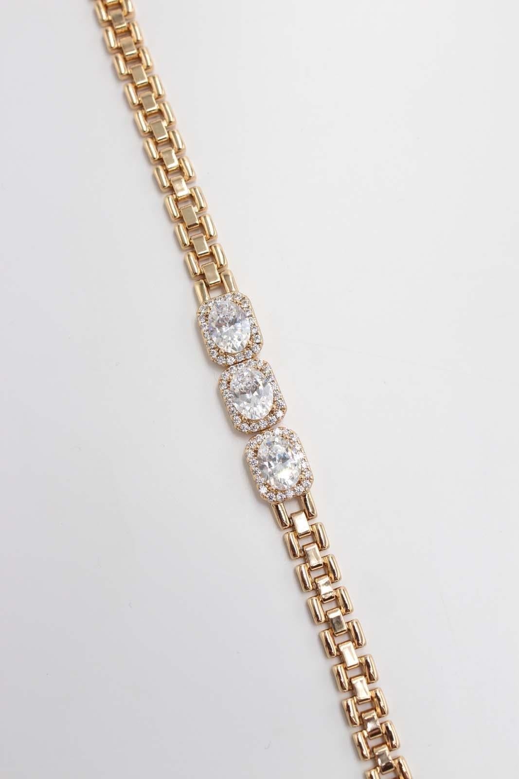 Taşlı Gold Bileklik