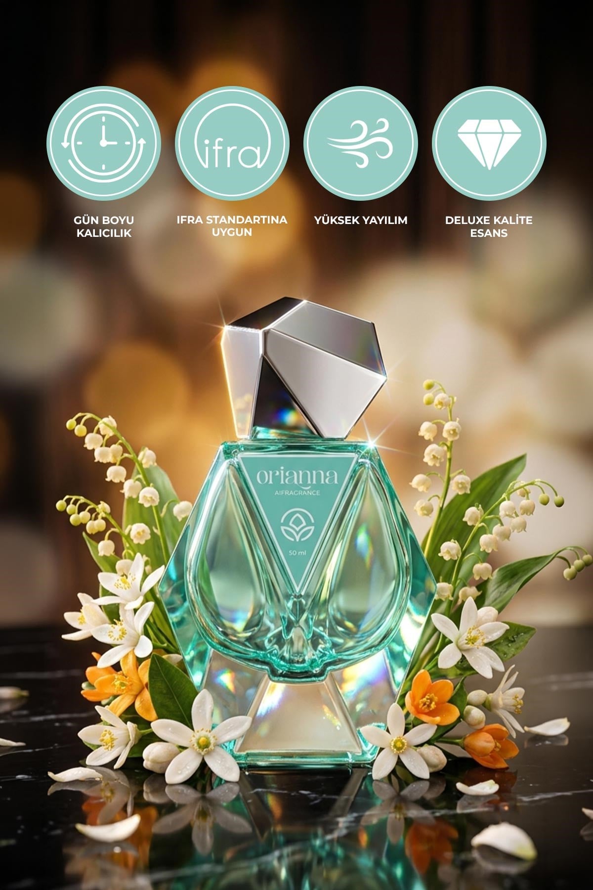 AI Fragrance Orianna EDP Kadın Parfüm 50ml | Orange Blossom | Muguet | Misk | Amber | Woody