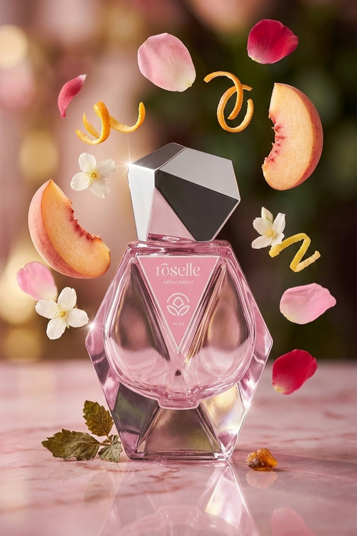 AI Fragrance Roselle EDP Kadın Parfüm 50ml | Şeftali | Citrus | Yasemin | Gül | Paçuli