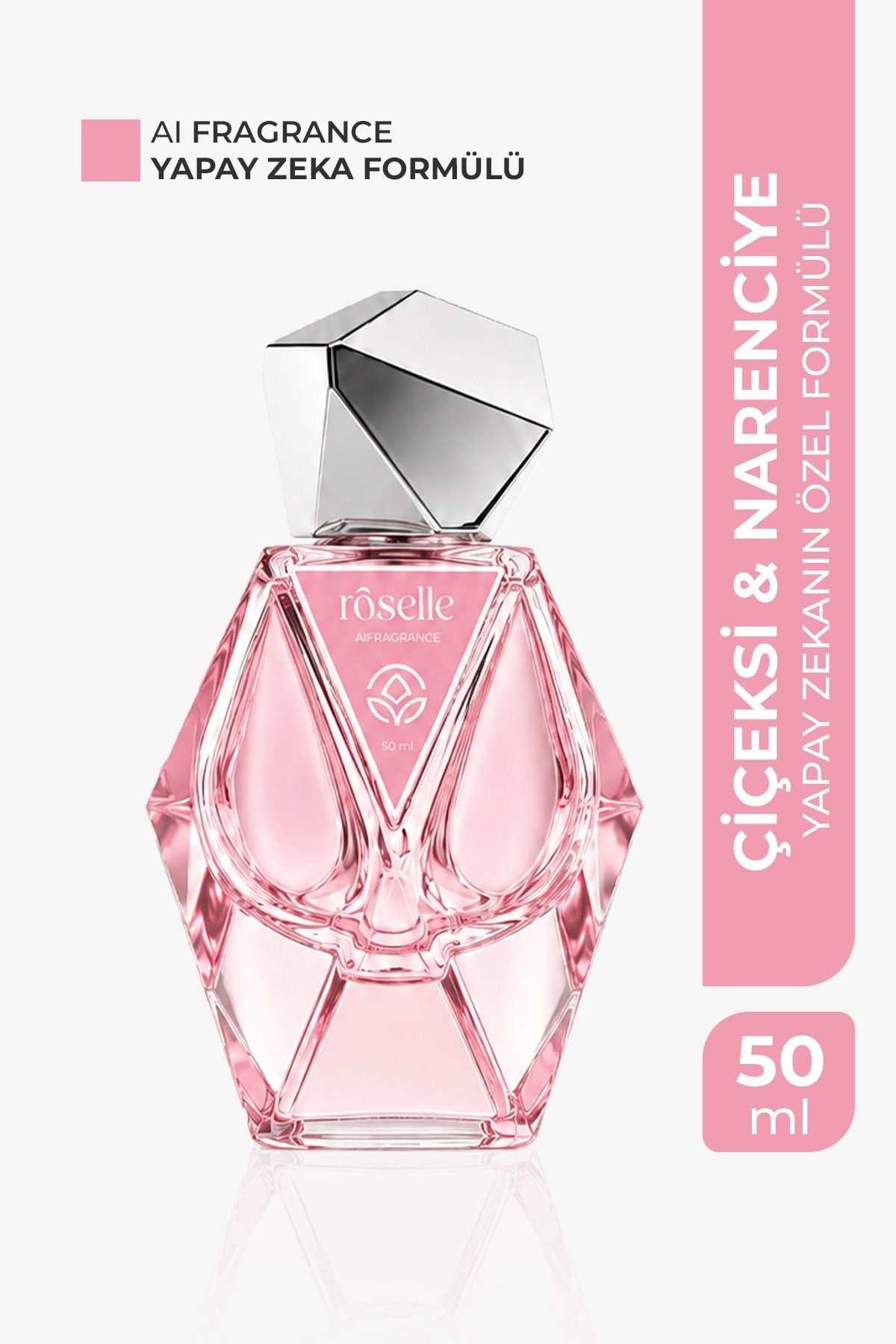 AI Fragrance Roselle EDP Kadın Parfüm 50ml | Şeftali | Citrus | Yasemin | Gül | Paçuli