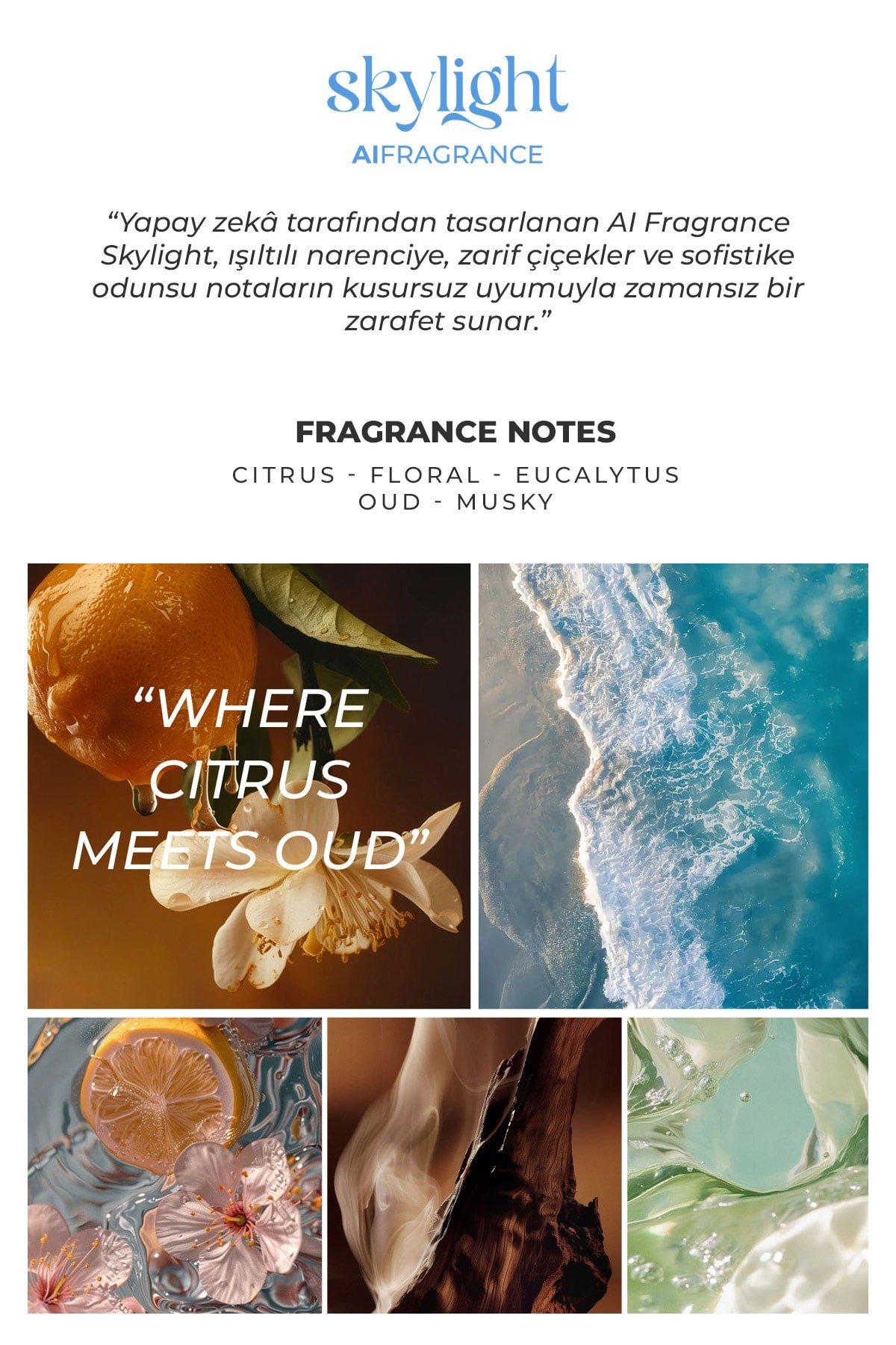 AI Fragrance Skylight EDP Kadın Parfüm 50ml | Citrus | Floral | Ökaliptus | Oud | Misk