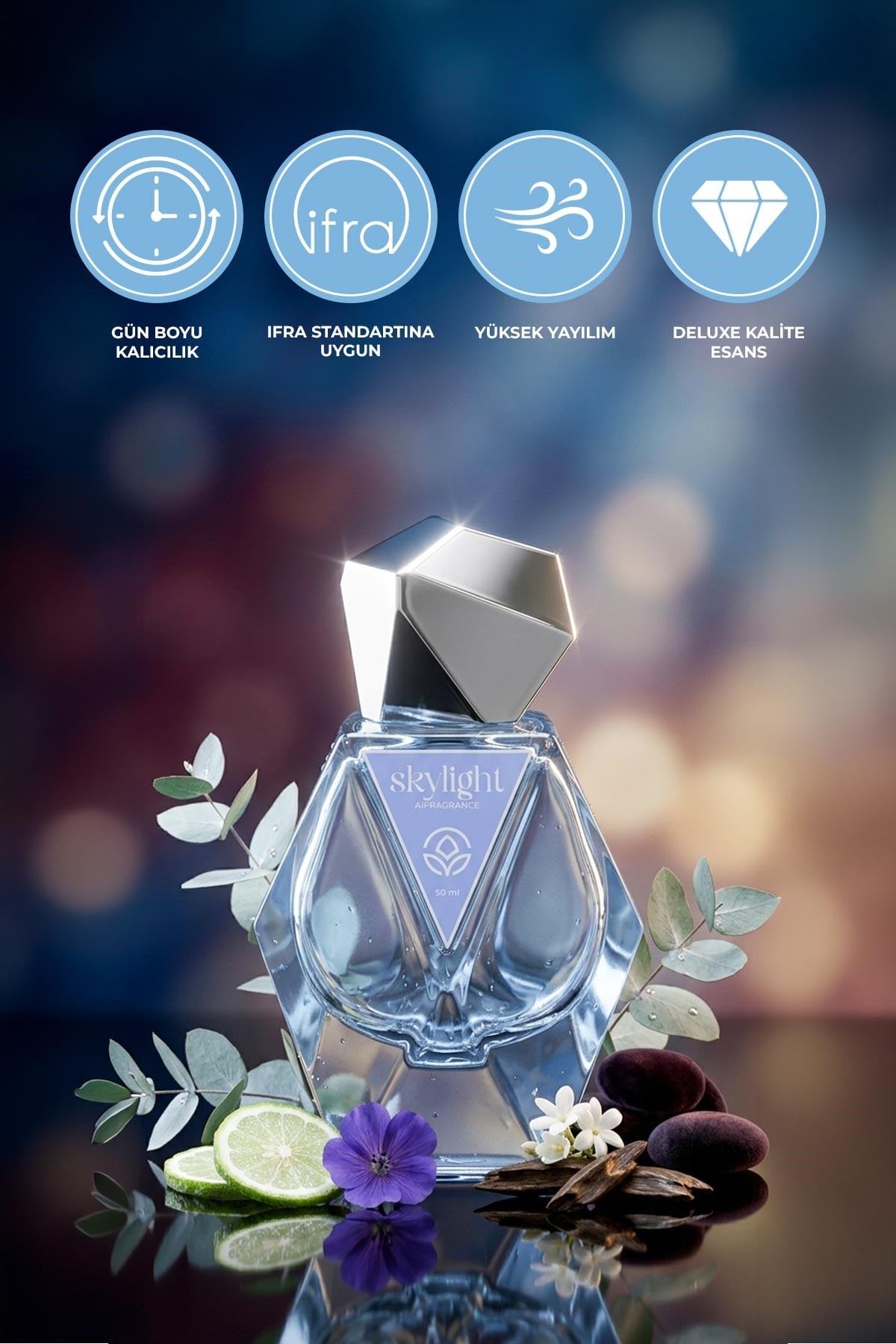 AI Fragrance Skylight EDP Kadın Parfüm 50ml | Citrus | Floral | Ökaliptus | Oud | Misk
