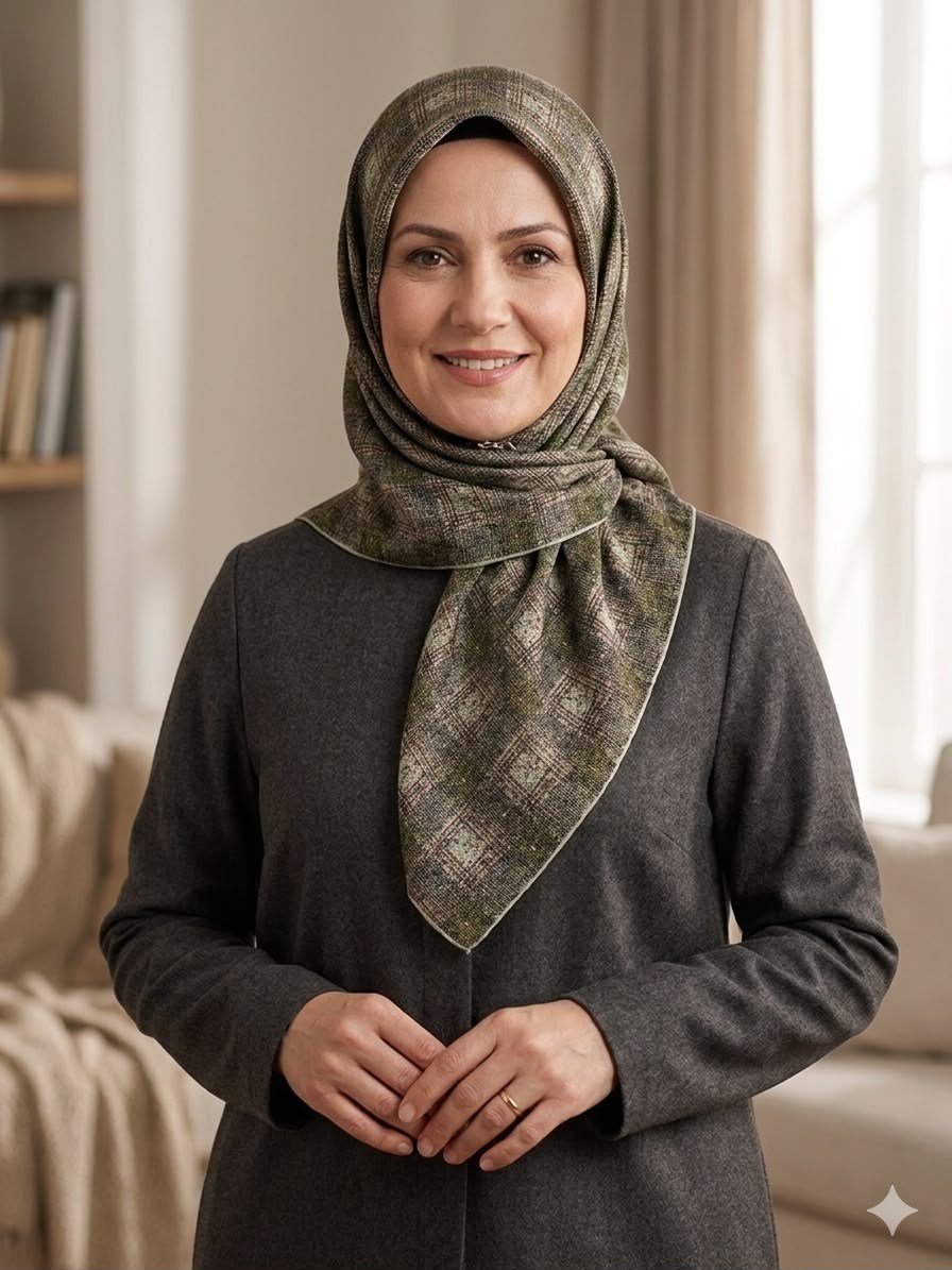 Aker Sura İpek Desenli Eşarp 9119701