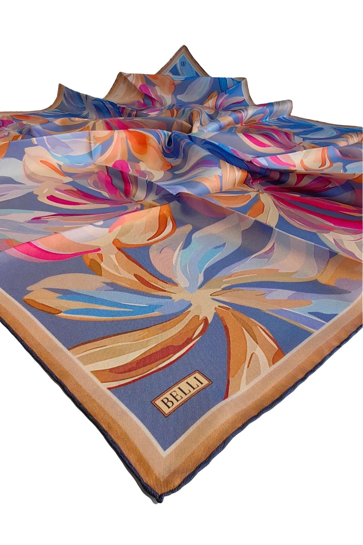 Belli Twill İpek Desenli Eşarp 4107D