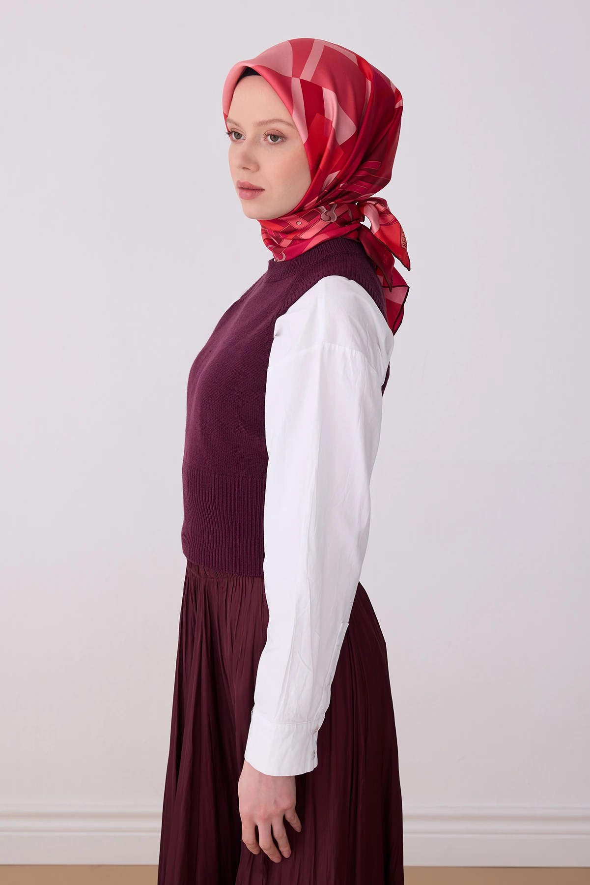 Belli Twill İpek Desenli Eşarp 4300D