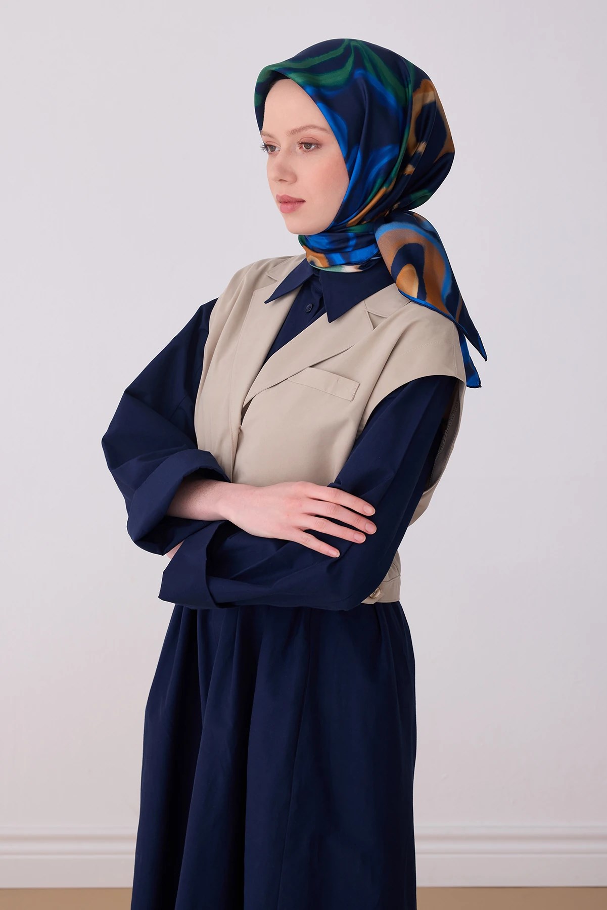 Belli Twill İpek Desenli Eşarp 4301D