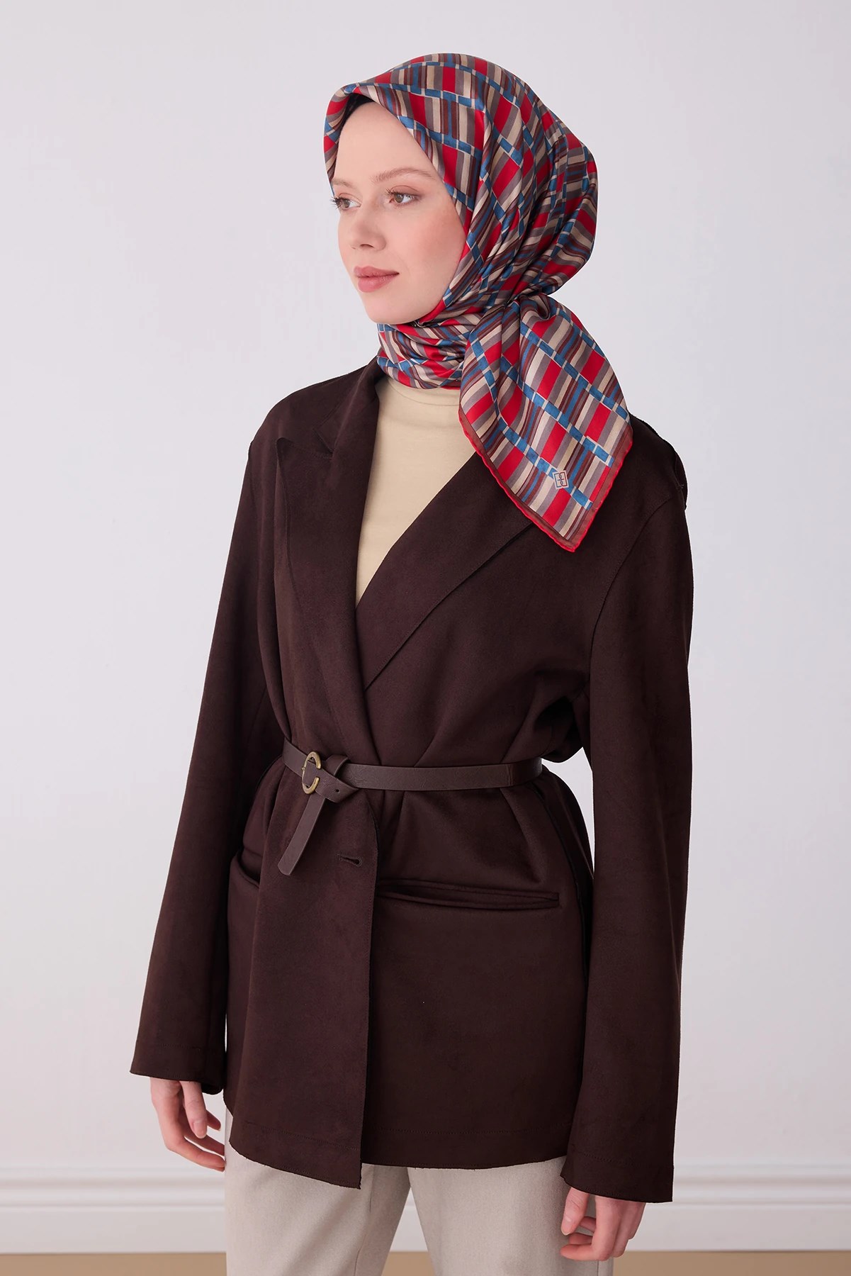 Belli Twill İpek Desenli Eşarp 4302D