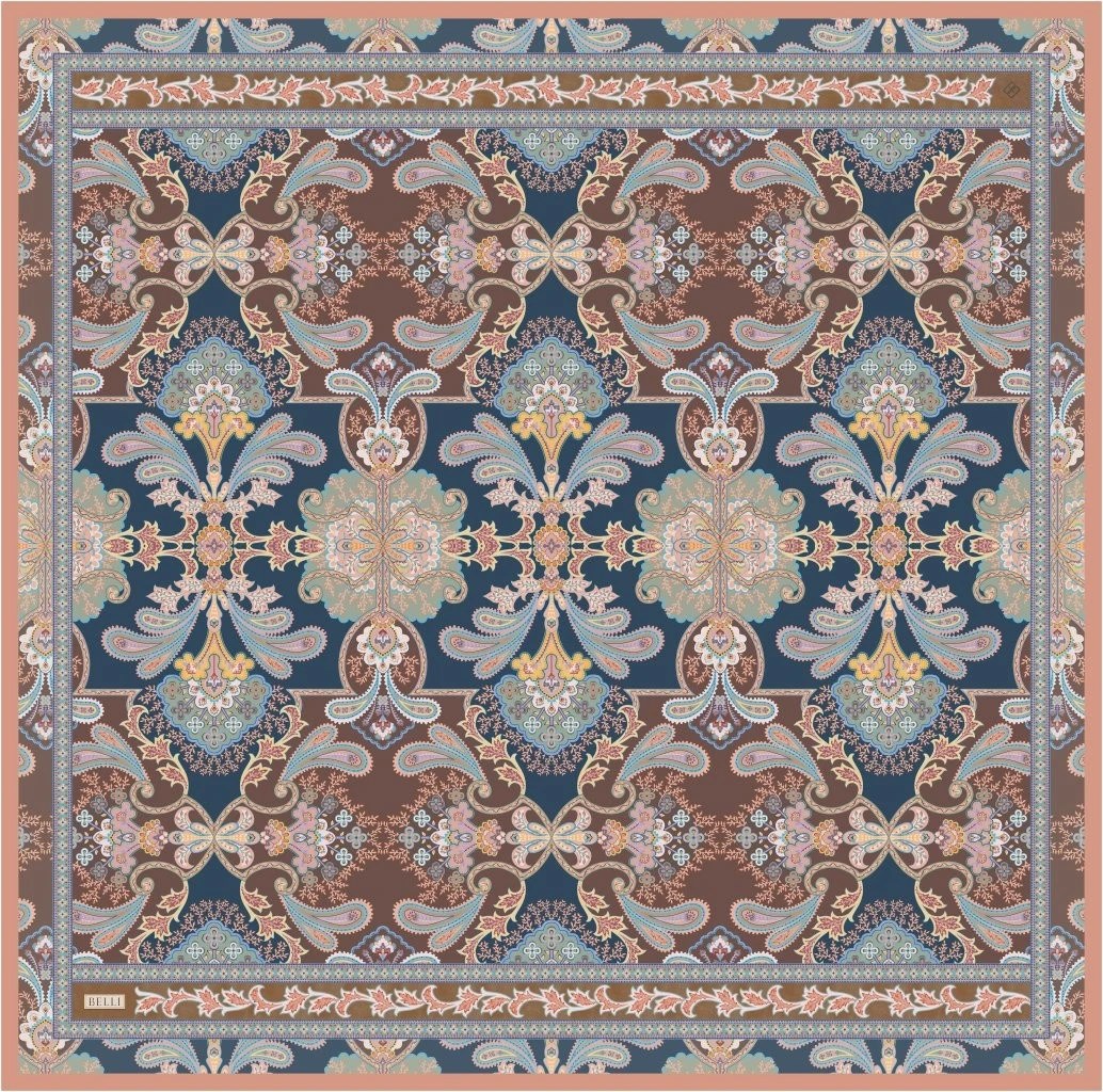 Belli Twill İpek Desenli Eşarp 4304D