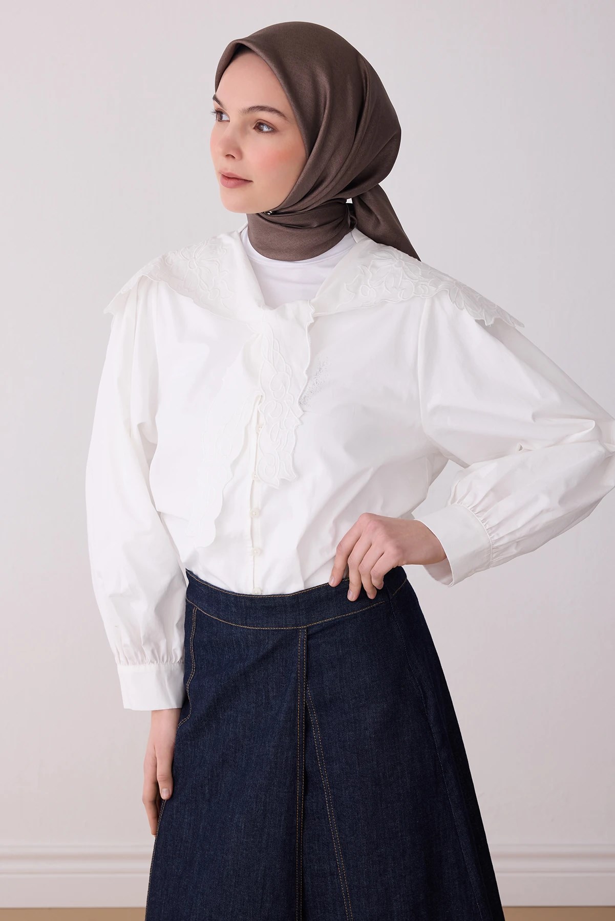 Belli Twill İpek Desenli Eşarp 4305D