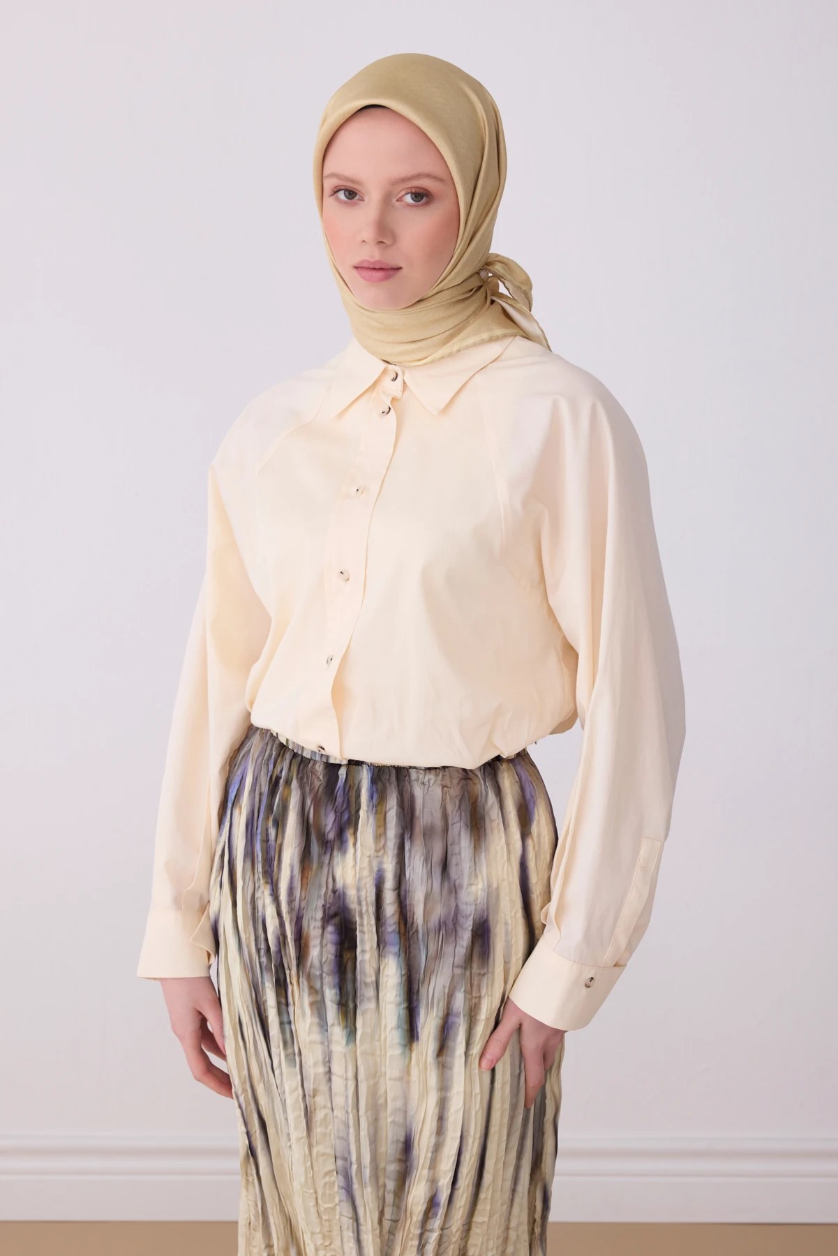 Belli Twill İpek Desenli Eşarp 4305D